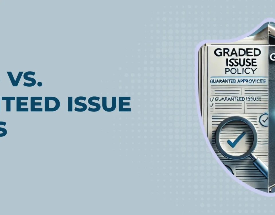 graded-vs-guaranteed-issue-policies-banner-with-split-illustration-of-policy-documents